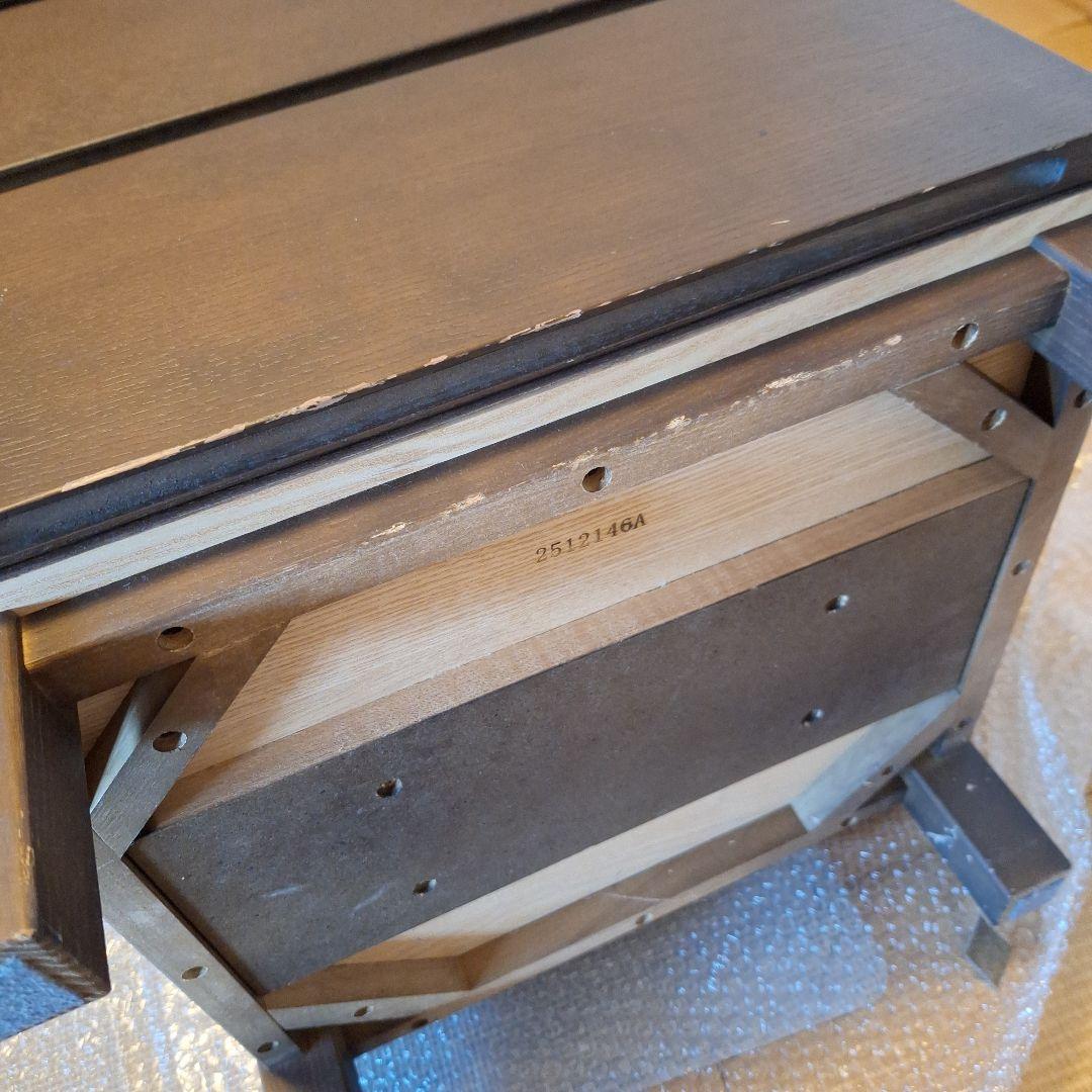 無印良品　タモ材　ダークブラウン 木製チェスト 4段