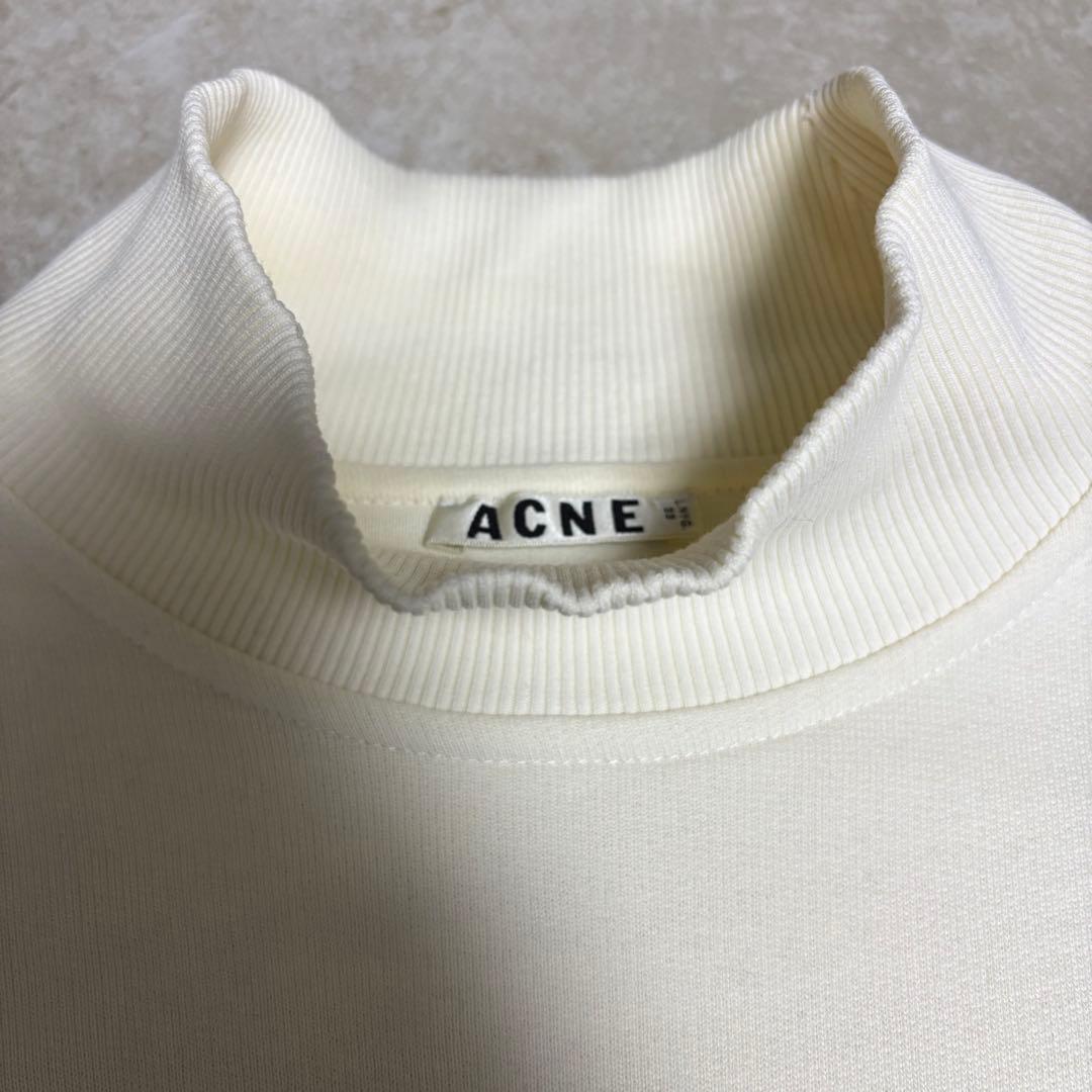 Acne Studios スウェット トレーナー モックネック ボックスロゴ 白