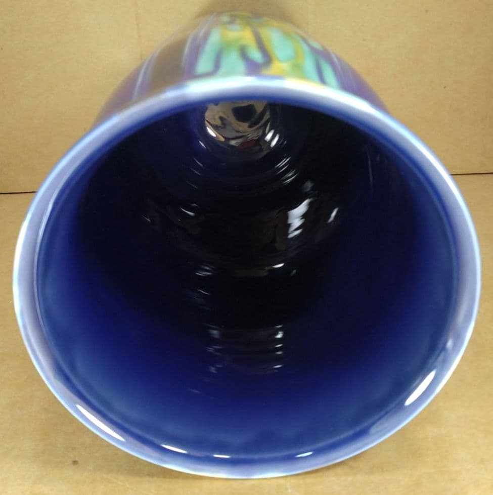 【本物保証】徳田正彦(人間国宝 三代徳田八十吉）燿彩花器 共箱 毎日オークション