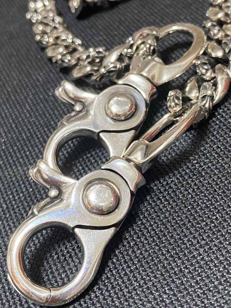 【一点物】ウォレットチェーン　　ファンシー　シルバー　クロス