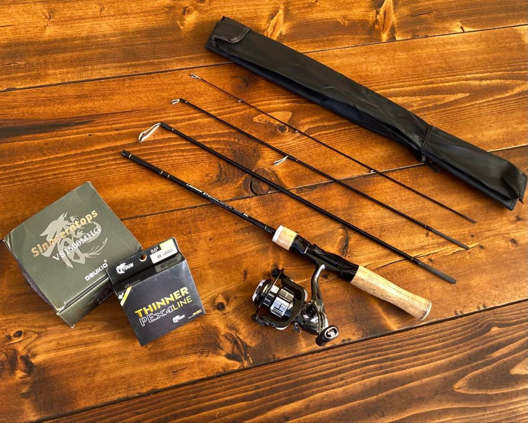 渓流釣りセット　トラウトロッド　パックロッド　604UL 523UL 長さ調節