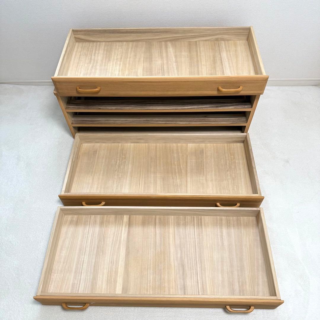 起立木工 桐 チェスト　3段　天然木　タンス　北欧　大塚家具