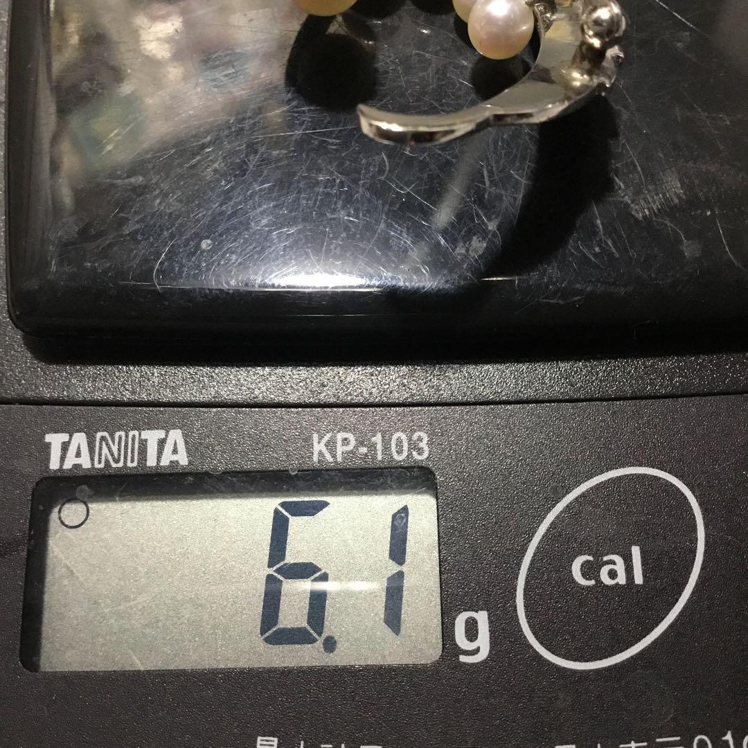 ミキモト　シルバー　天然あこや本真珠　アンティーク　ブローチ