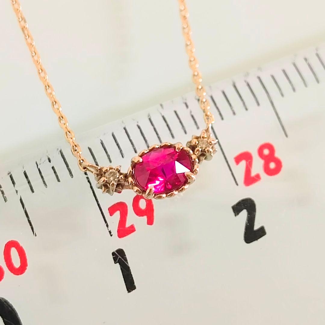 NOJESS　K10 YG　ルビー　オーバル　ダイヤモンド　花　星　ネックレス