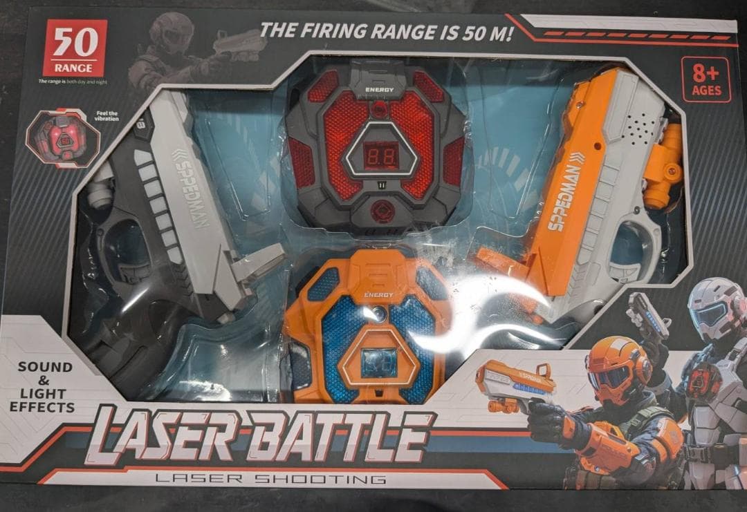 展示品 1000引き レーザーガン 2個セット 光る 音 鳴る 振動 対戦