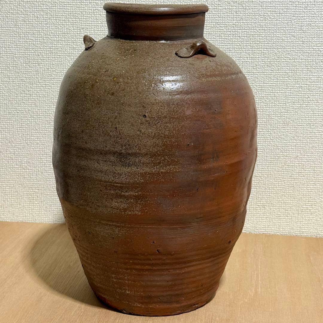 古備前 備前焼 壺 三耳壺 胴陶印