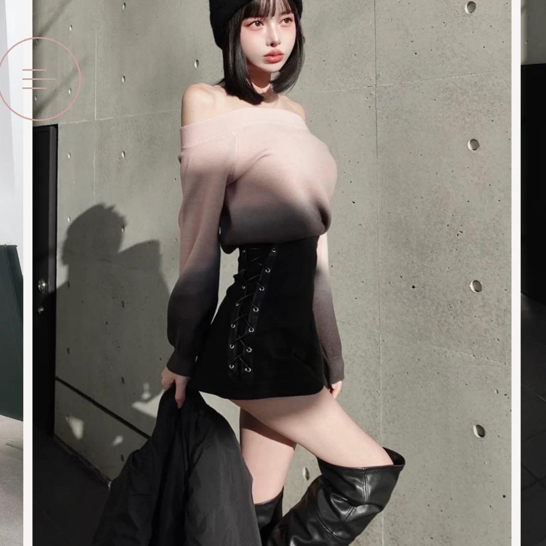 ダーリッチ darich 完売品 ハイウエストレースアップショートパンツ S