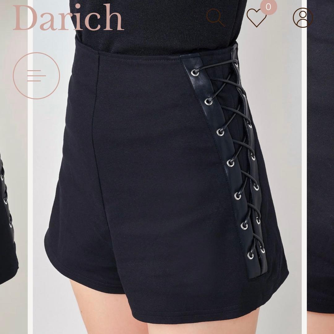 ダーリッチ darich 完売品 ハイウエストレースアップショートパンツ S