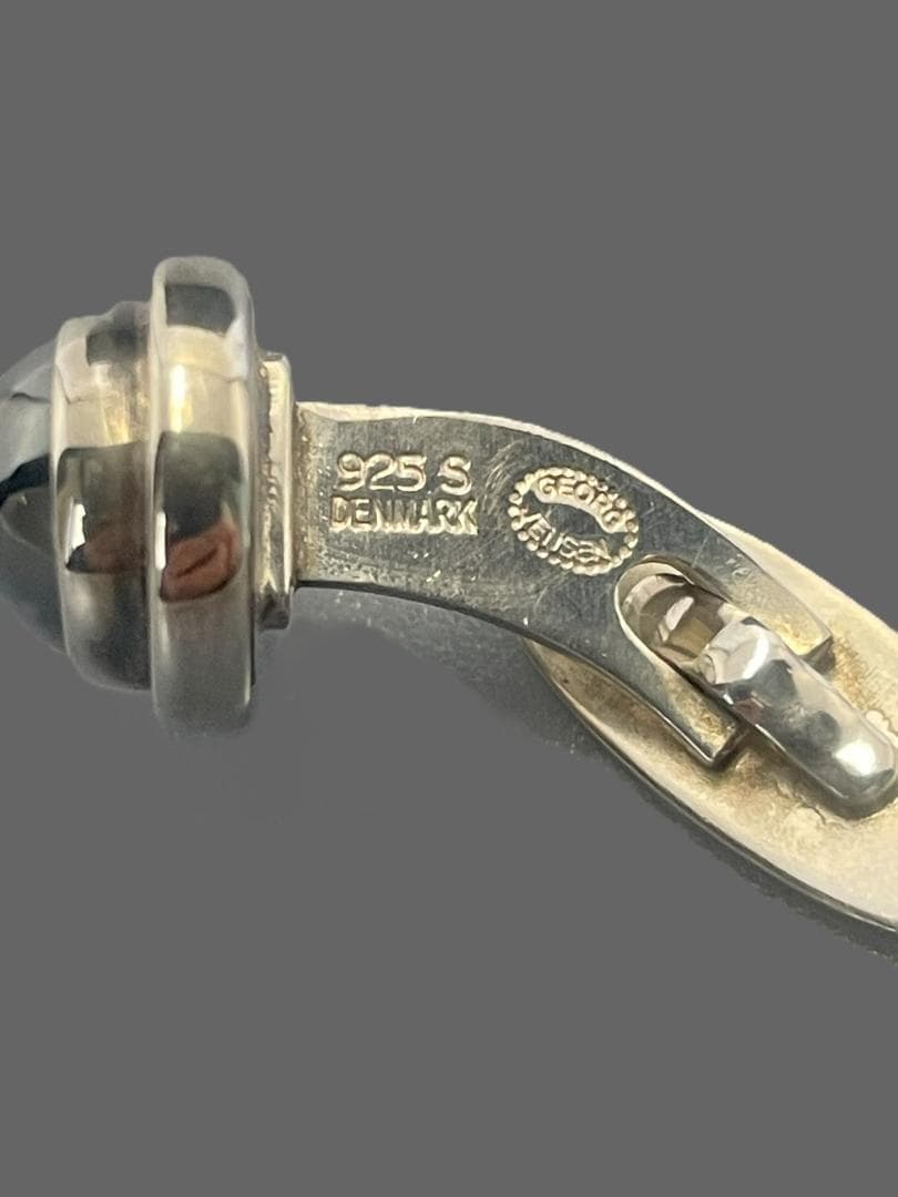   ジョージジエンセン カフス ヘマタイトとタイタック