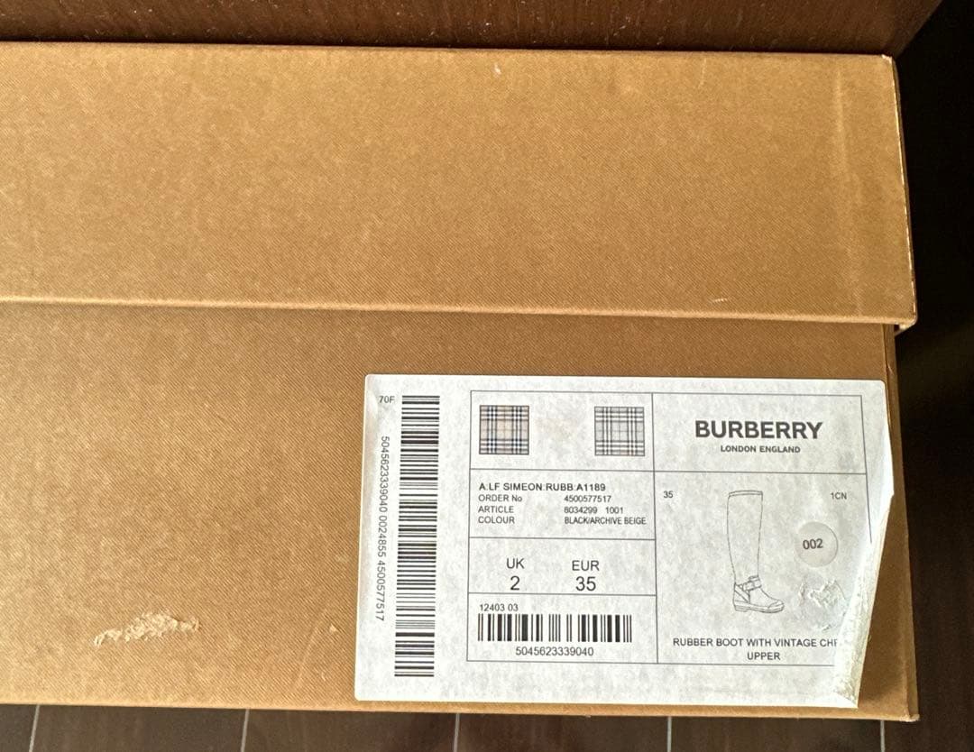 2日限定お値下げ　バーバリー　Burberry ブーツ　レインブーツ　35サイズ