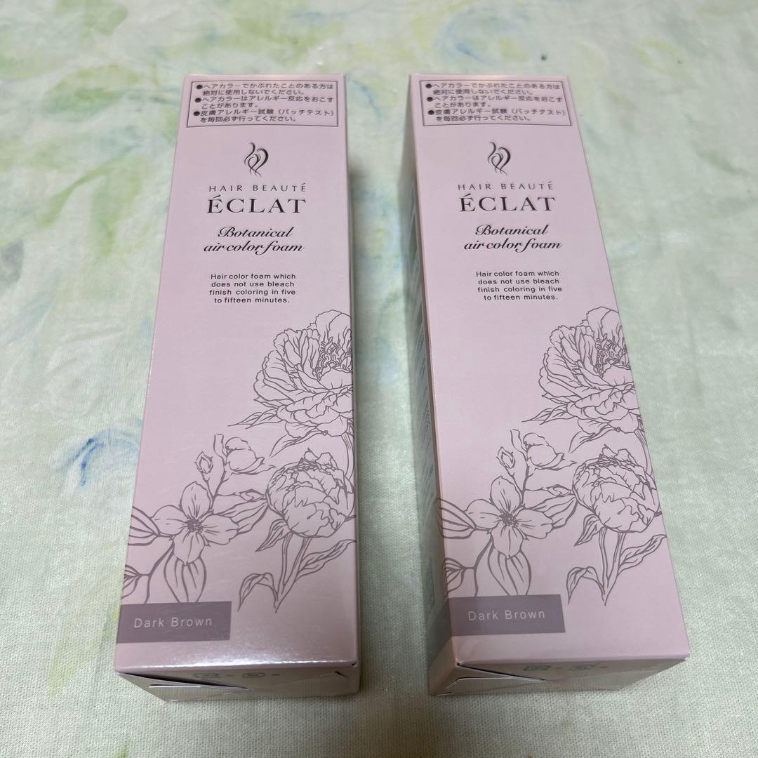 ヘアボーテ エクラ　ボタニカル　エアカラーフォーム　ダークブラウン　2本セット