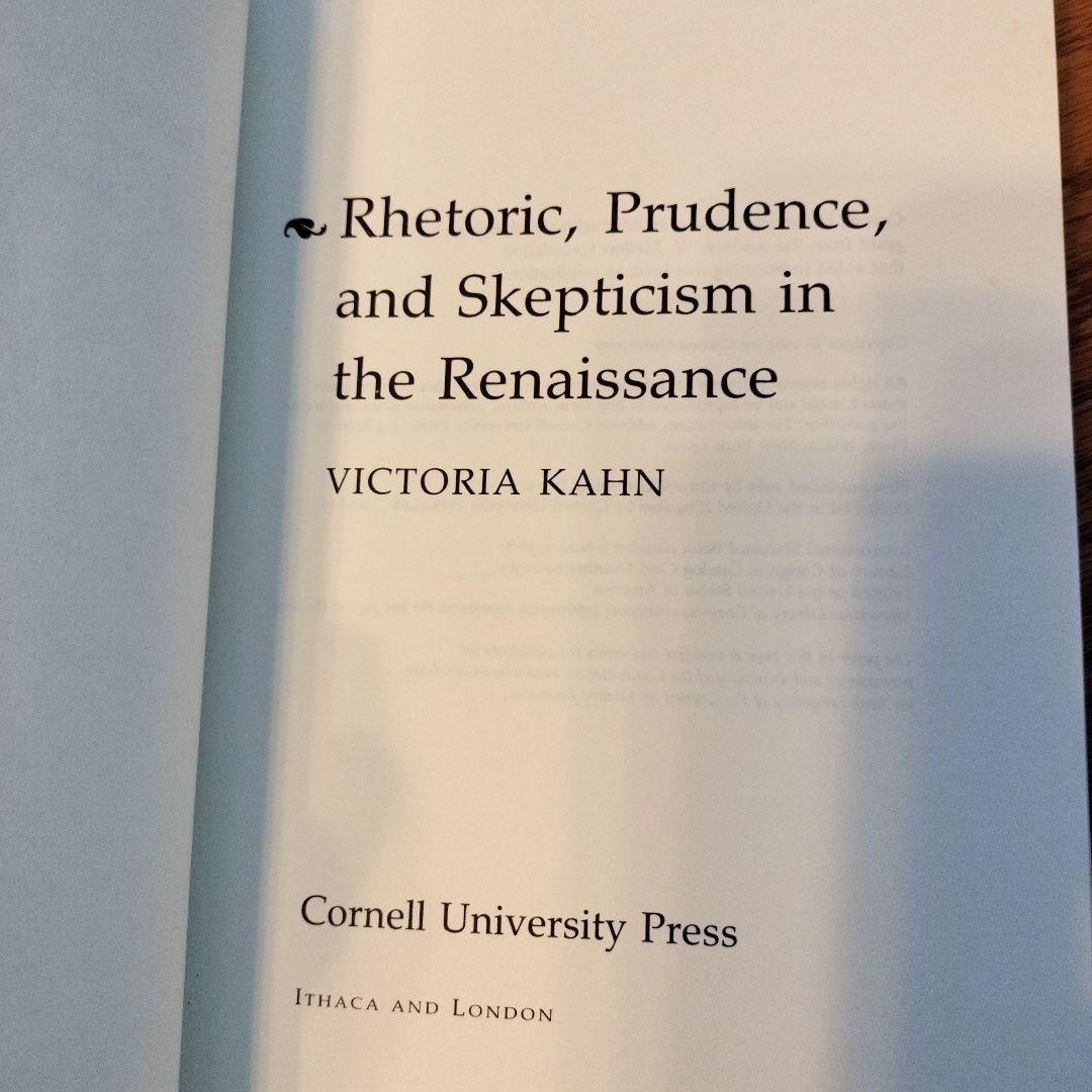 洋書 Rhetoric, Prudence, and Skepticism in th