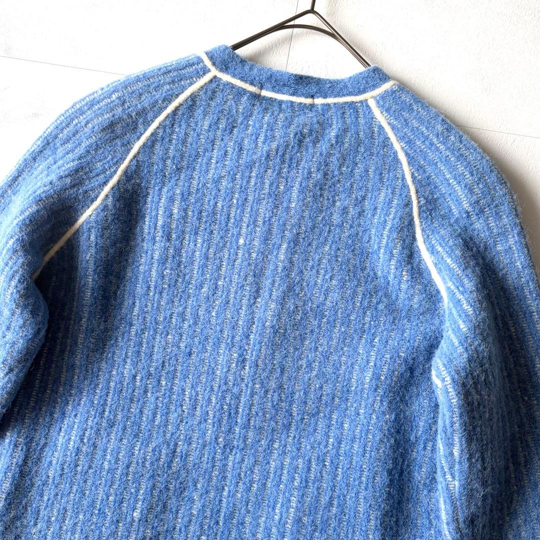 バーバリーブルーレーベル　アルパカ混　ジップアップ　カーディガン　M