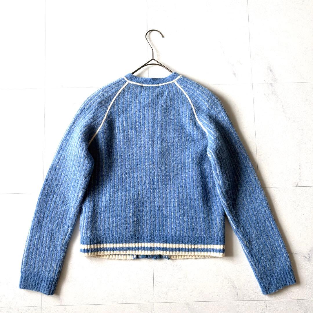 バーバリーブルーレーベル　アルパカ混　ジップアップ　カーディガン　M