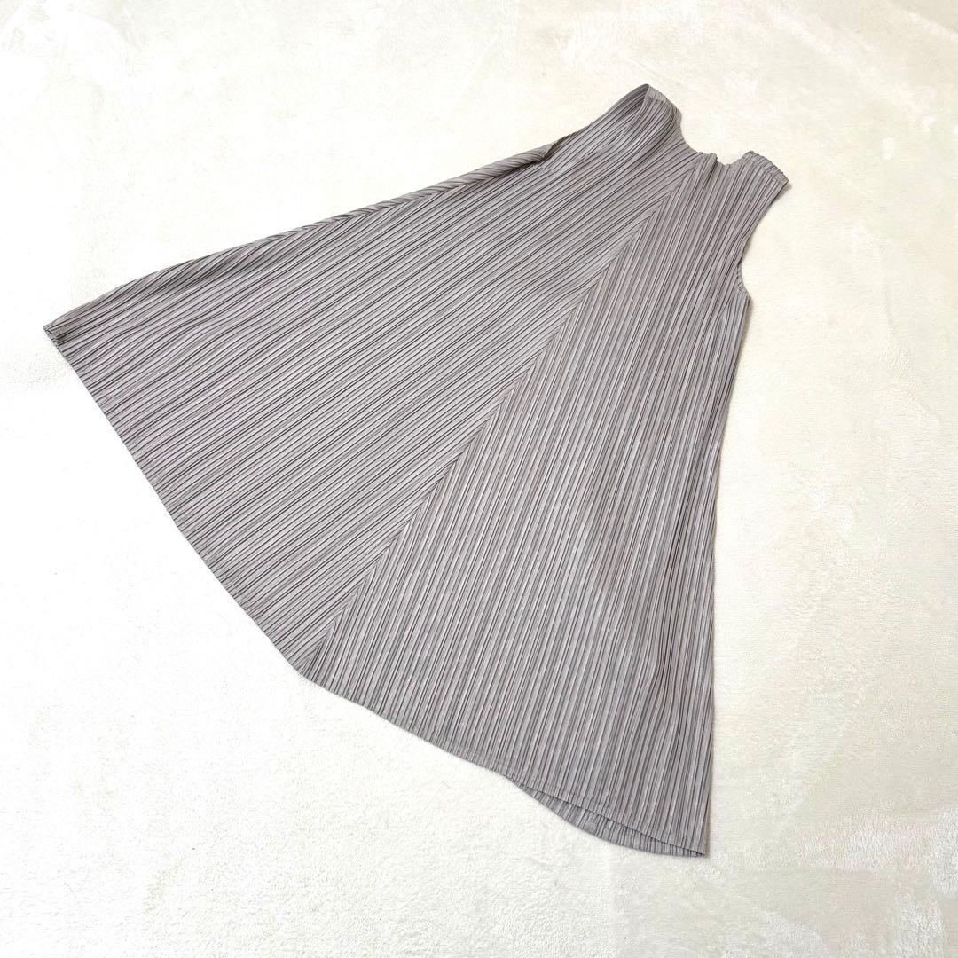 PLEATS PLEASE プリーツ　チュニック　グレー　フレア　XL