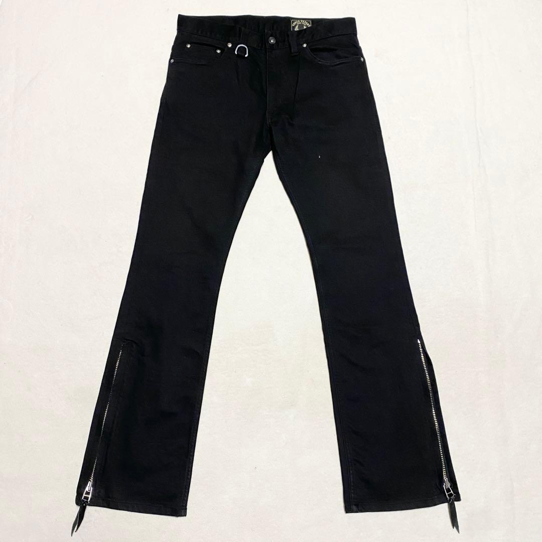 SKULL FLIGHT スカルフライト レザーポケット ブーツカット y2k