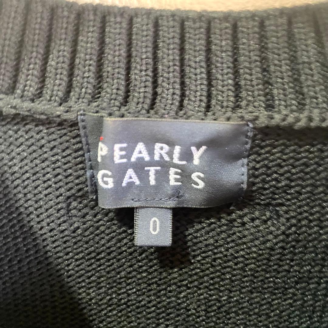 パーリーゲイツ インターシャ クルーネックニット　黒トラッドラビット O うさぎ