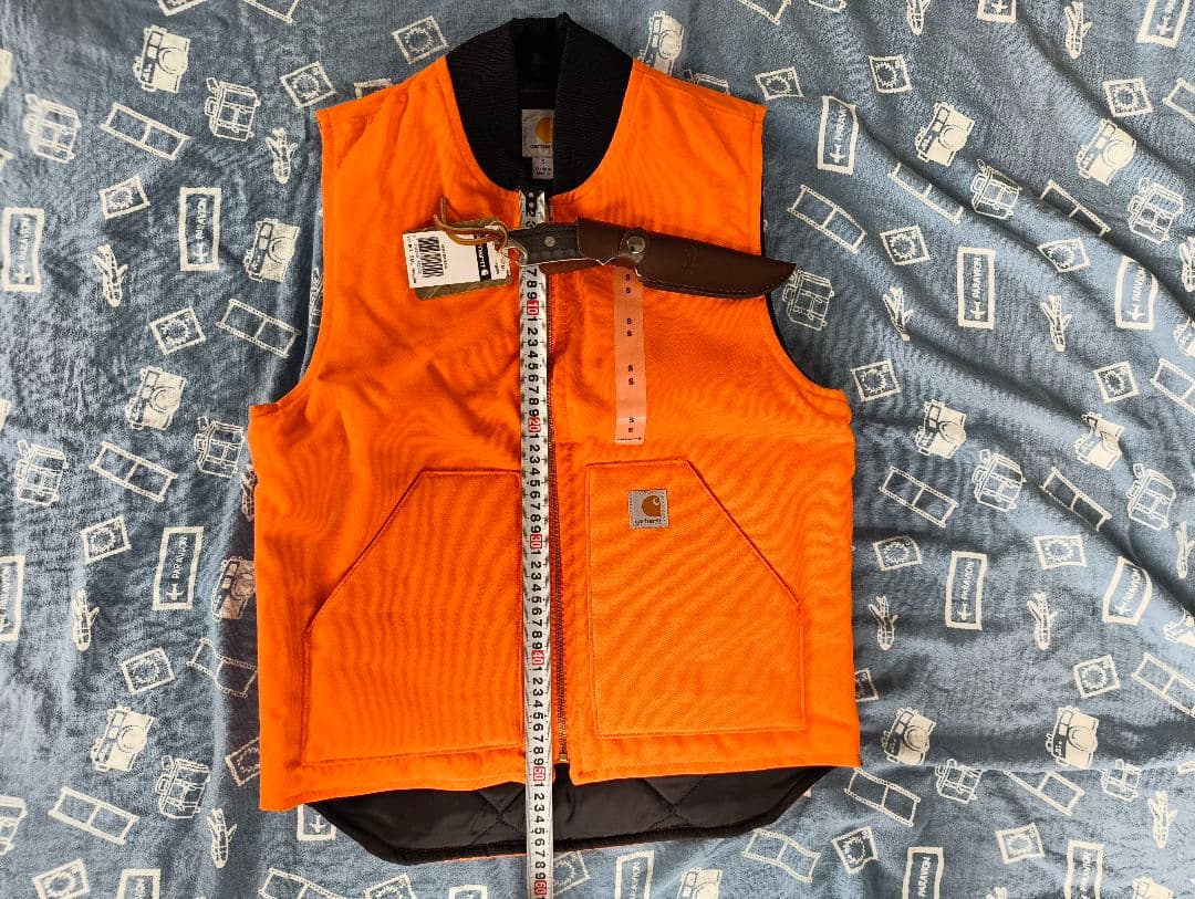 Carhartt オレンジ ジップアップベスト Sサイズ