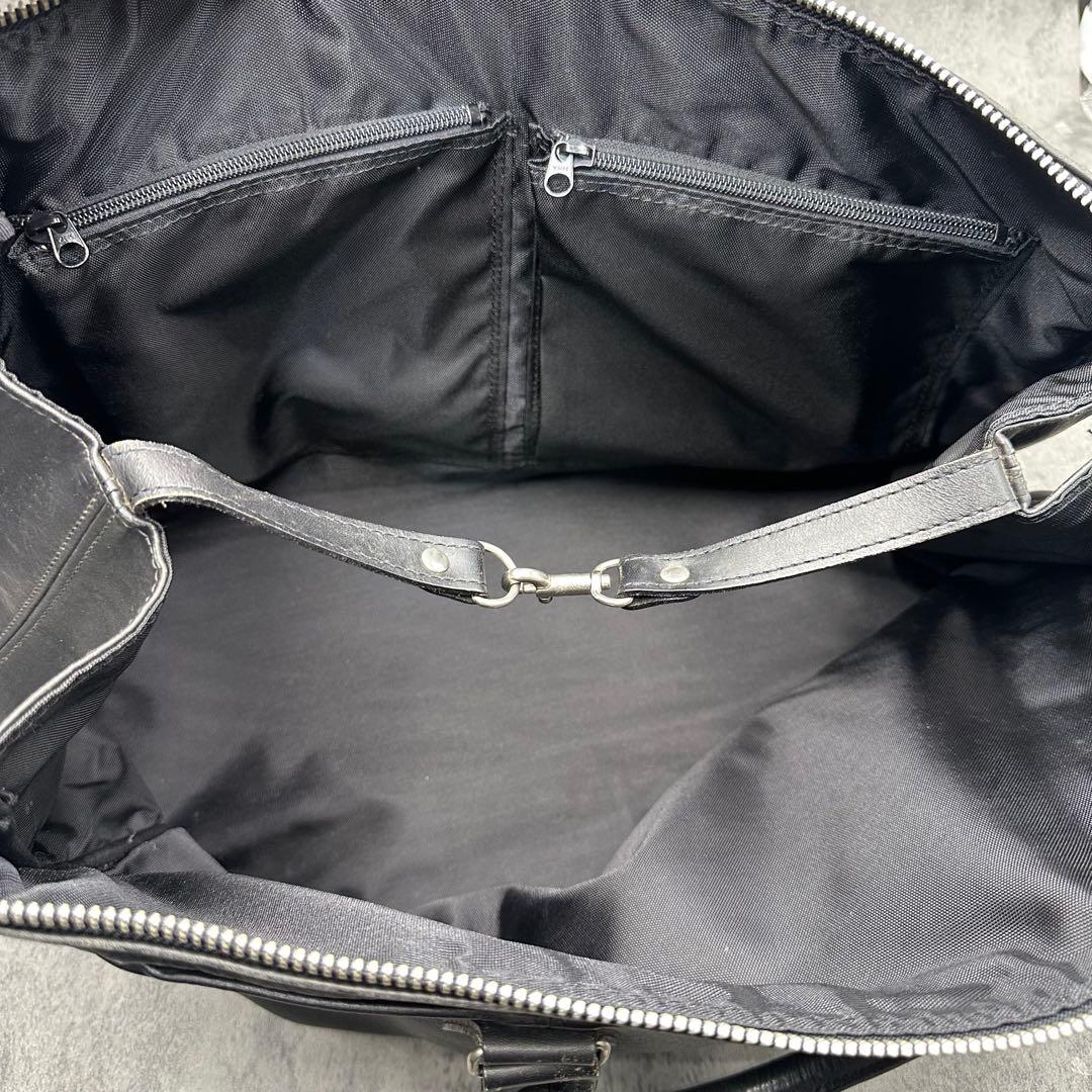 美品 イザック ヨウジヤマモト ボストンバッグ 旅行 ハンド シボ革 黒 メンズ