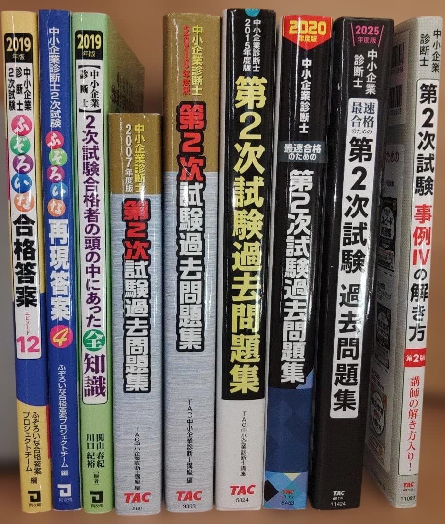 中小企業診断士第２次試験　TAC過去問題集（平成14年～令和6年迄すべて）ほか