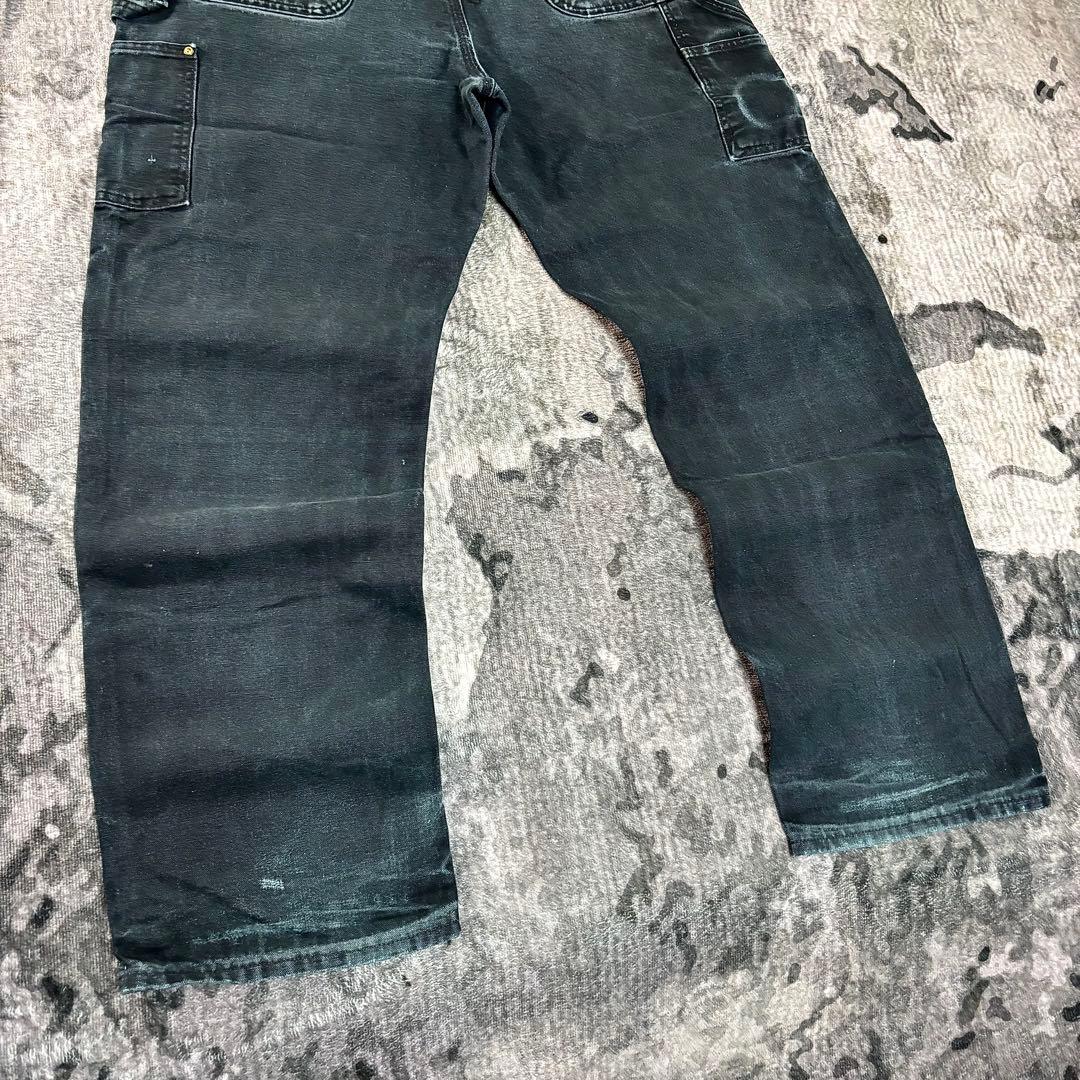 90s USA製 36×32 Carhartt 超フェードブラック 一点物