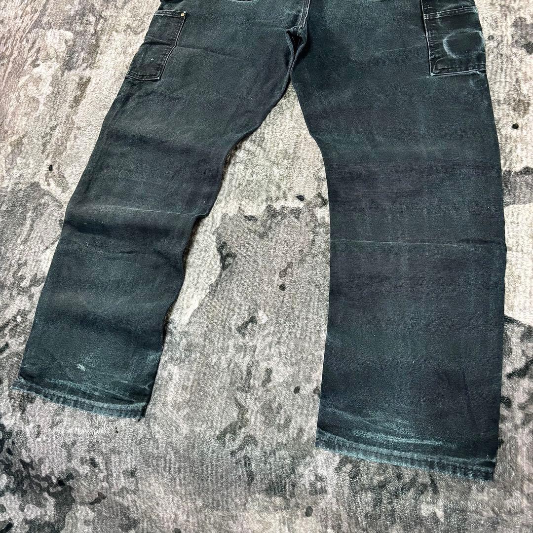 90s USA製 36×32 Carhartt 超フェードブラック 一点物