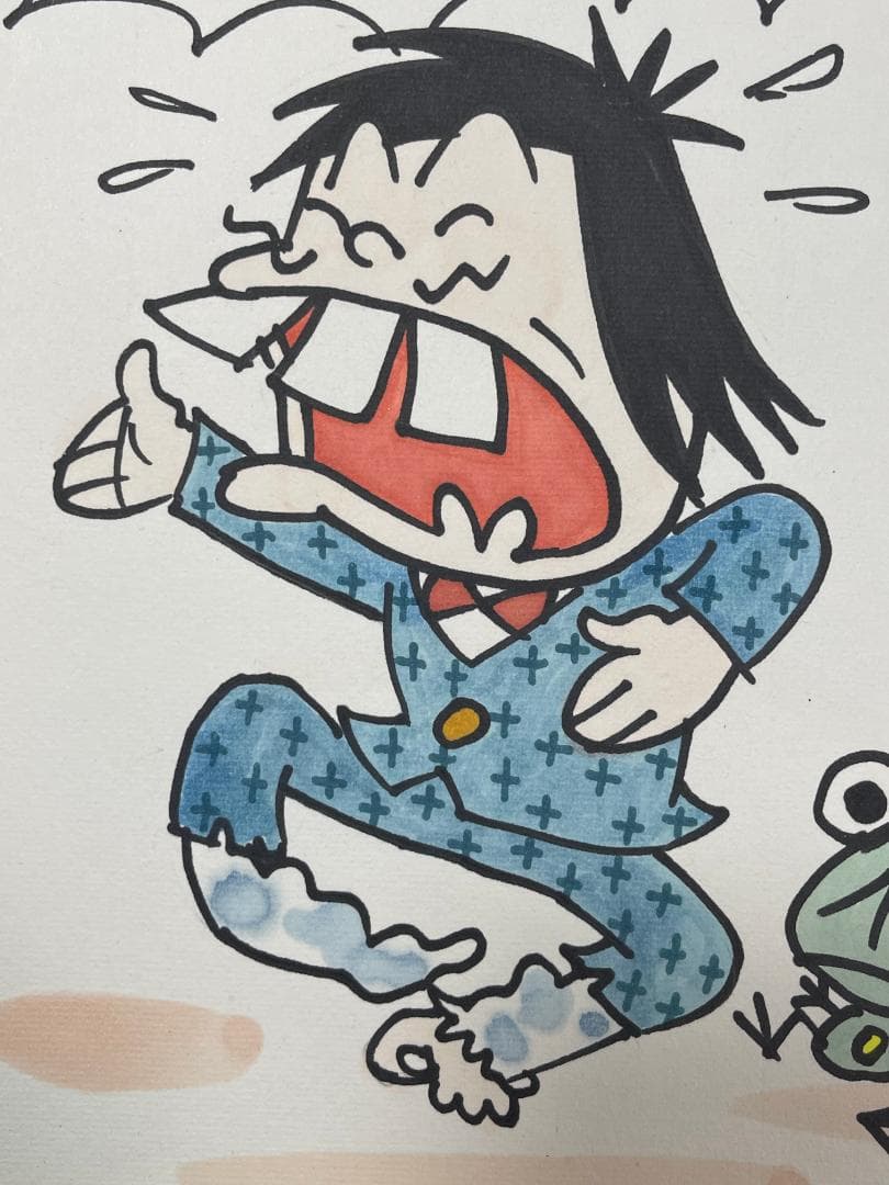 赤塚不二夫　おそ松くん【イヤミ】ビシェーッ！　直筆サイン色紙