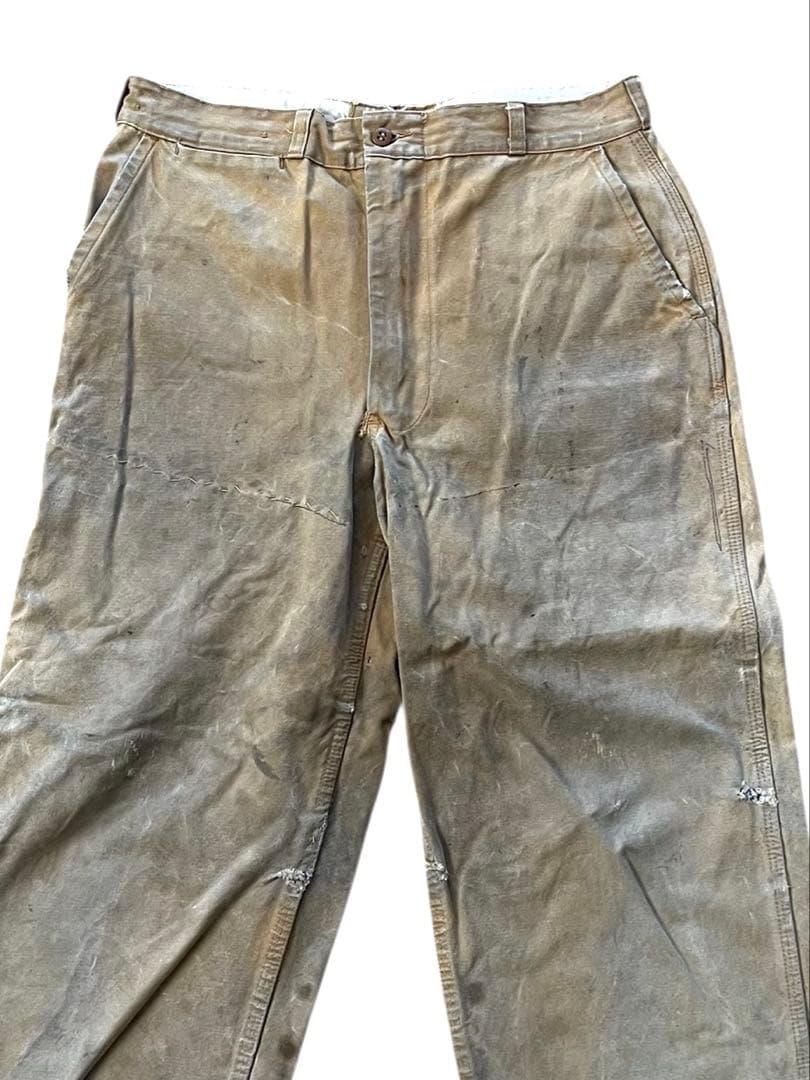 ▪️vintage 50's 60's ダックワークパンツ w33茶ブラウン
