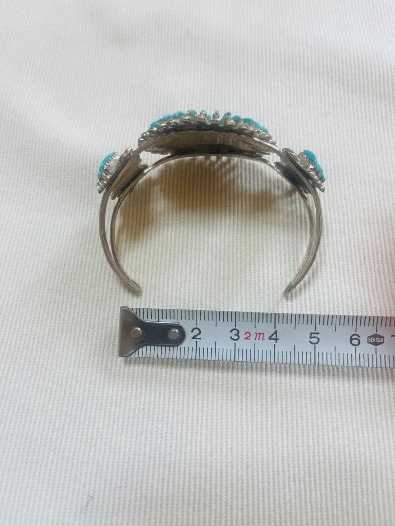 インディアンシルバーxターコイズバングル/ブレスレット