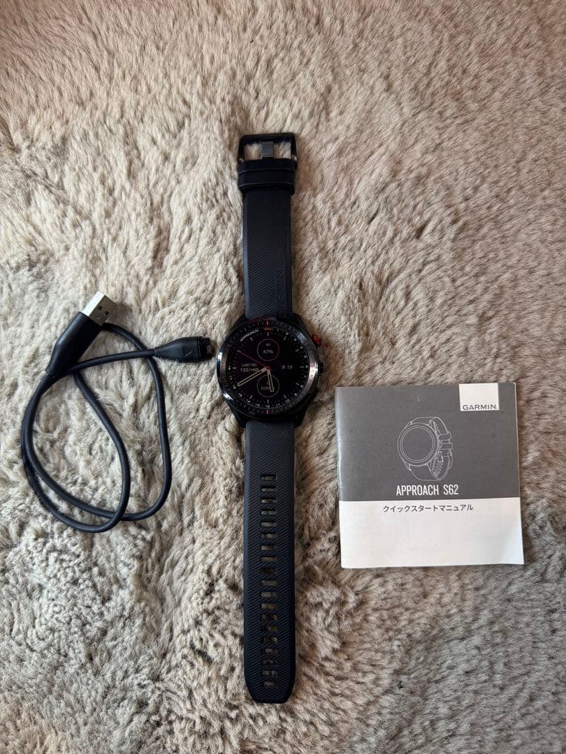 Garmin Approach S62 GPSナビウォッチ動作品 充電ケーブル付