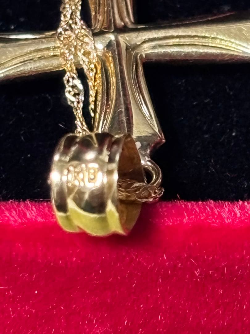 k18 十字架 ペンダント スクリューネックレスのセット