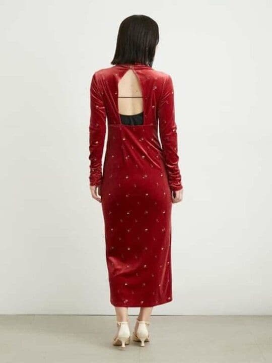 【完売品】エンブロイダリーフラワーワンピース リリーブラウン