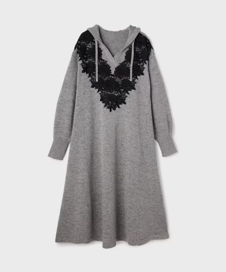 グレースコンチネンタル　ケミカルレースニットワンピース