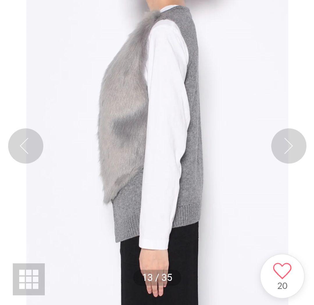 アルアバイル　フェイクファー　ショートジレ　グレー　02サイズ