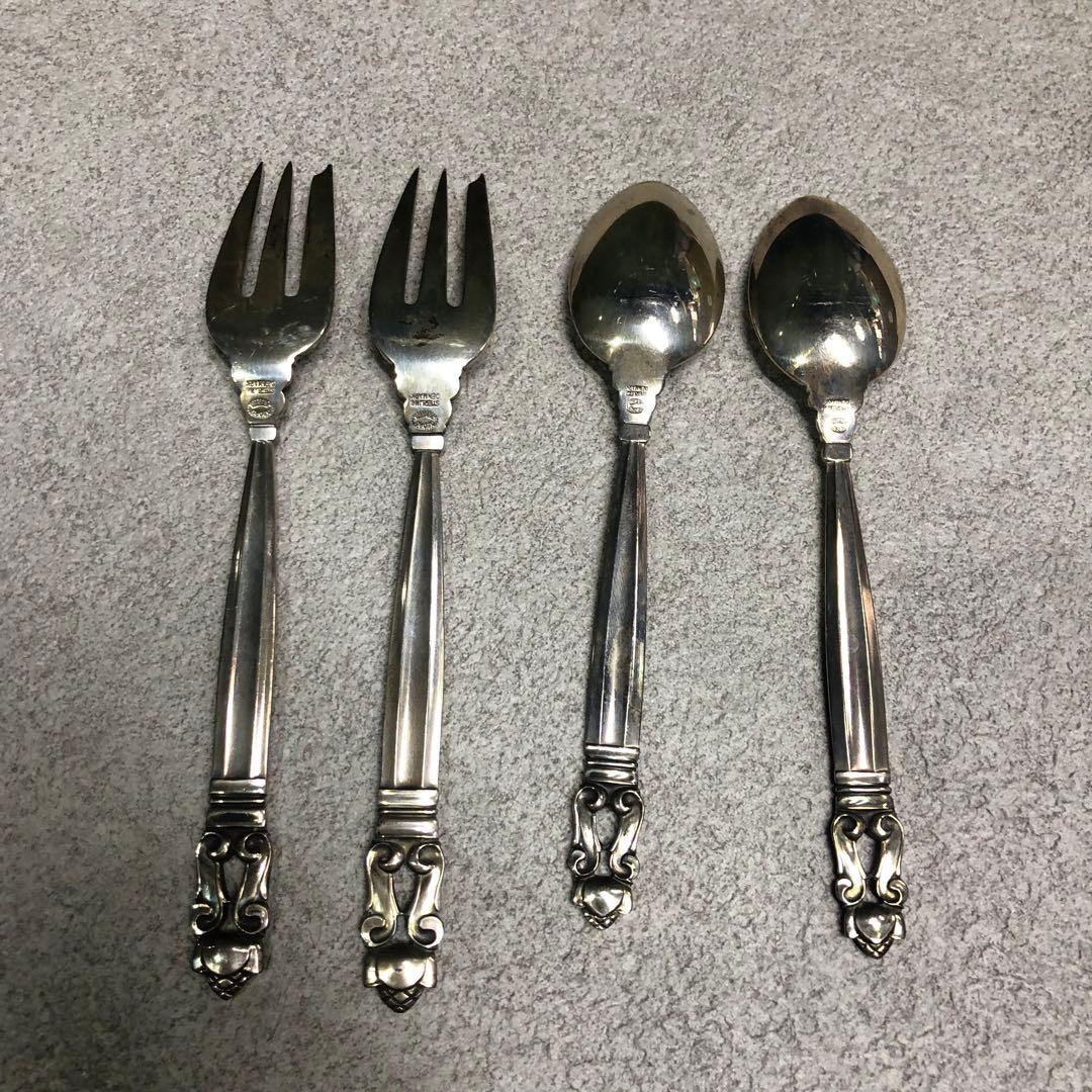 f13  ジョージジェンセン銀スプーンフォークset