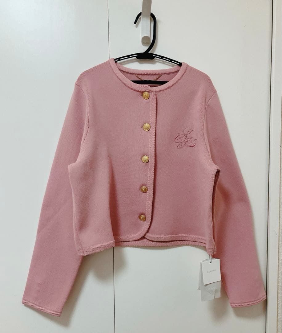 celford セルフォード　トリム総針カーディガン　ピンク