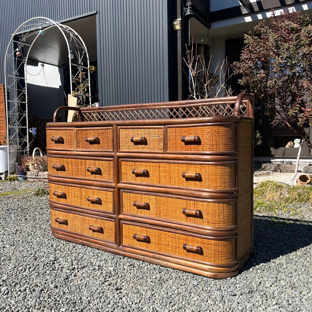 蝶子です。昭和レトロ エスニック アジアン 籐家具 ラタン 古民具 古道具