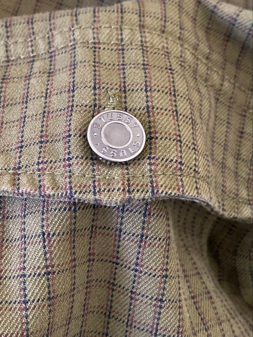ガ*生様 stussy ステューシー オリーブ　チェック ガレージ ジャケット