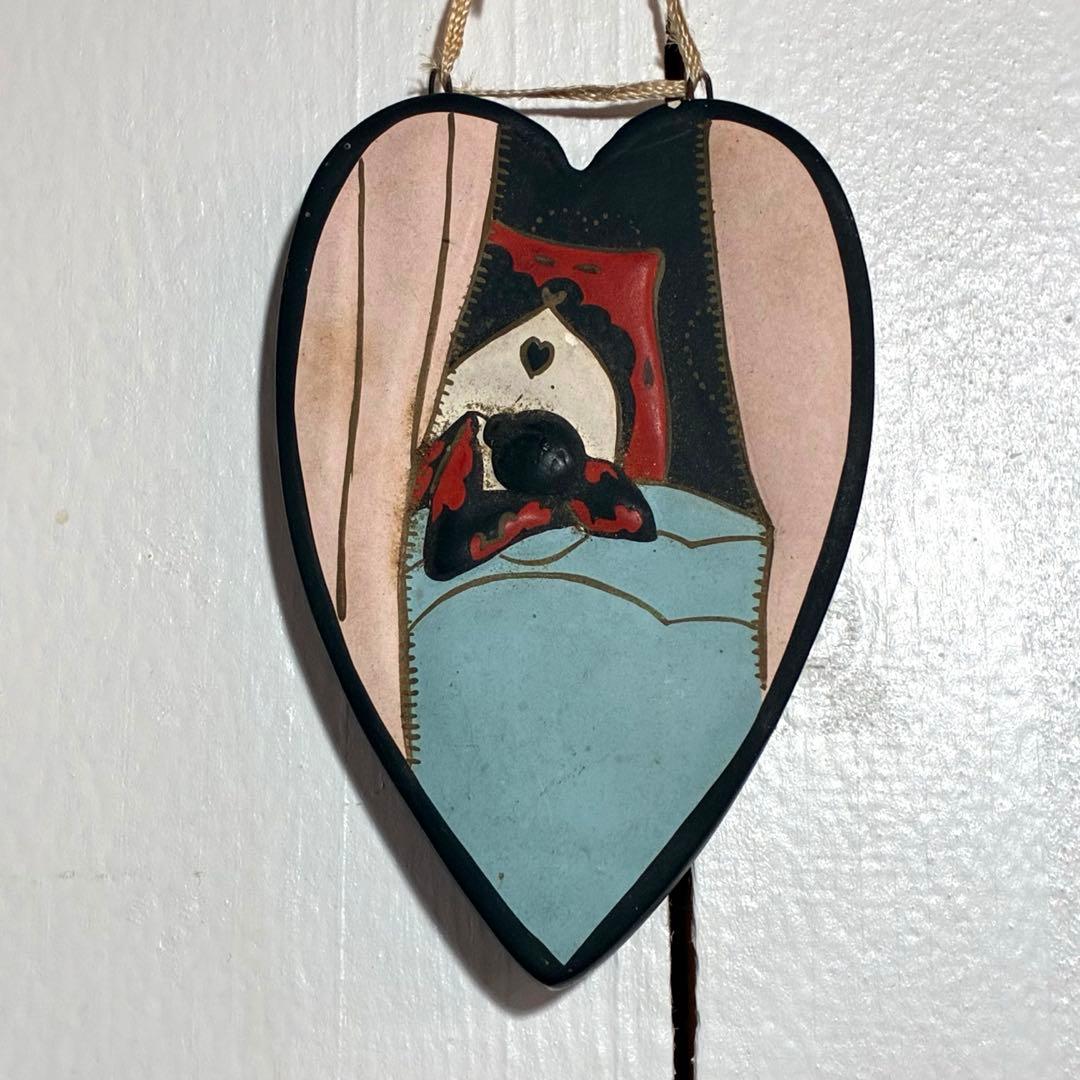 昭和レトロ　竹久夢二　壁掛け　ハート　ハートマーク　戦前