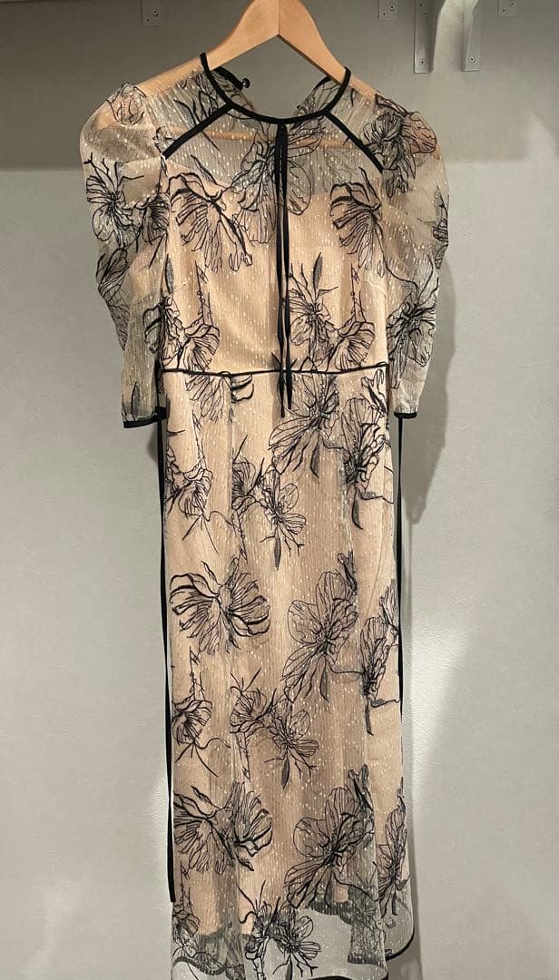 花柄シフォンパーティードレス Sサイズ