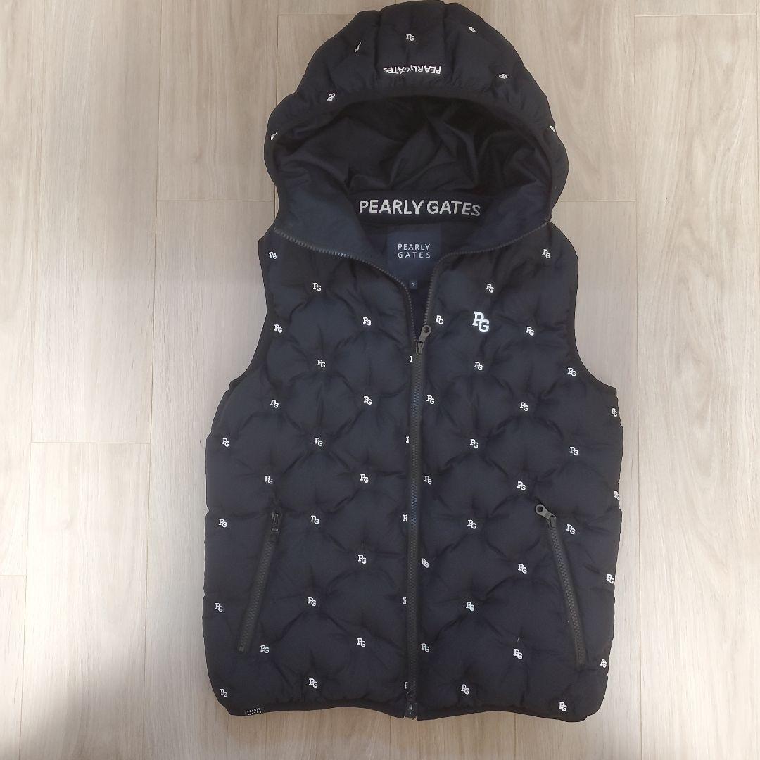 PEARLY GATES フード付きダウンベスト 濃紺