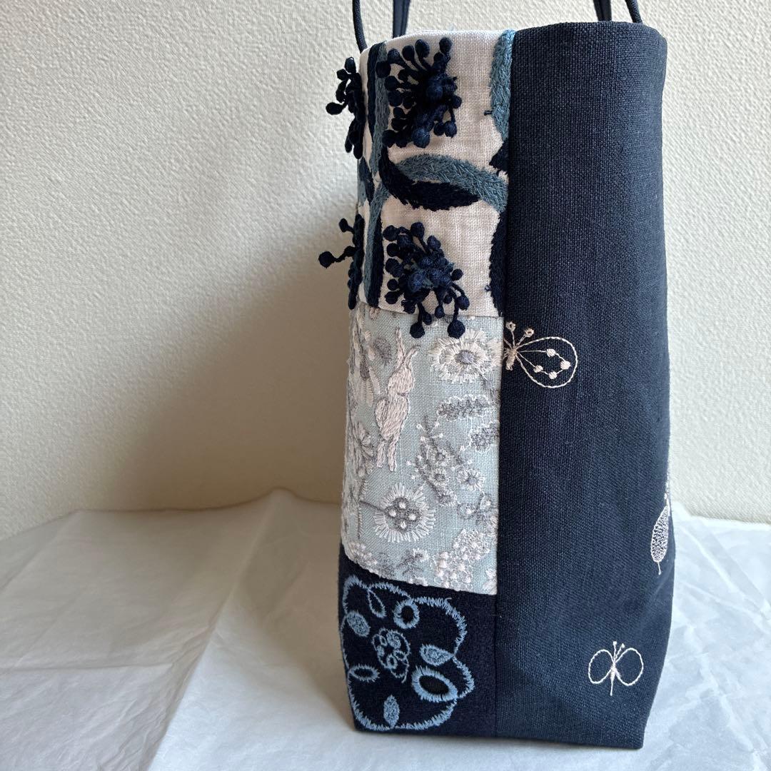 ミナペルホネン 生地使用　frost garden パッチワークトートバッグ