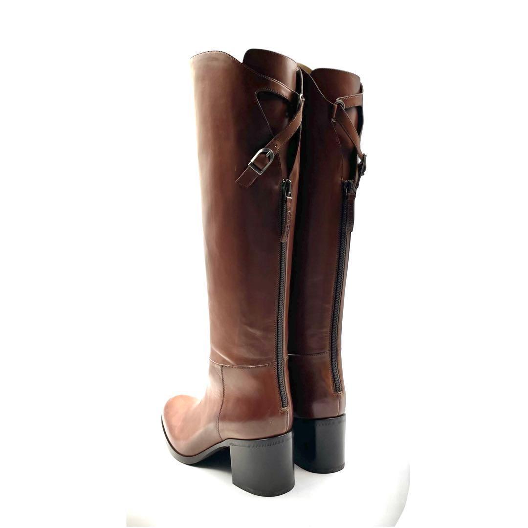 《未使用品》 サルトル ロング 乗馬 ブーツ ジョッキー ブラウン 36 1/2
