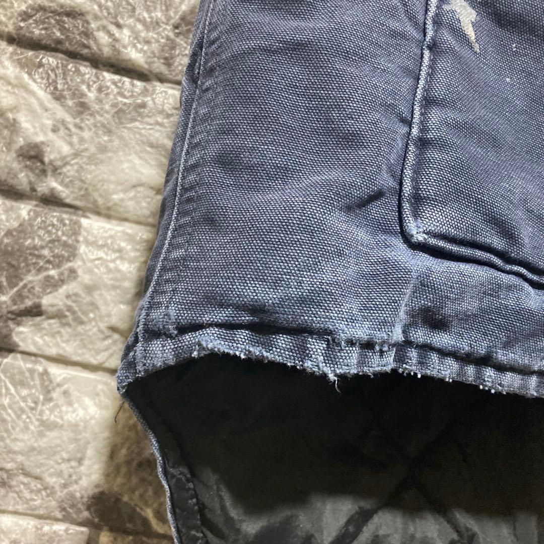 CARHARTT ダックベスト 紺 XL フェード カーハート USA製 腰ゴム