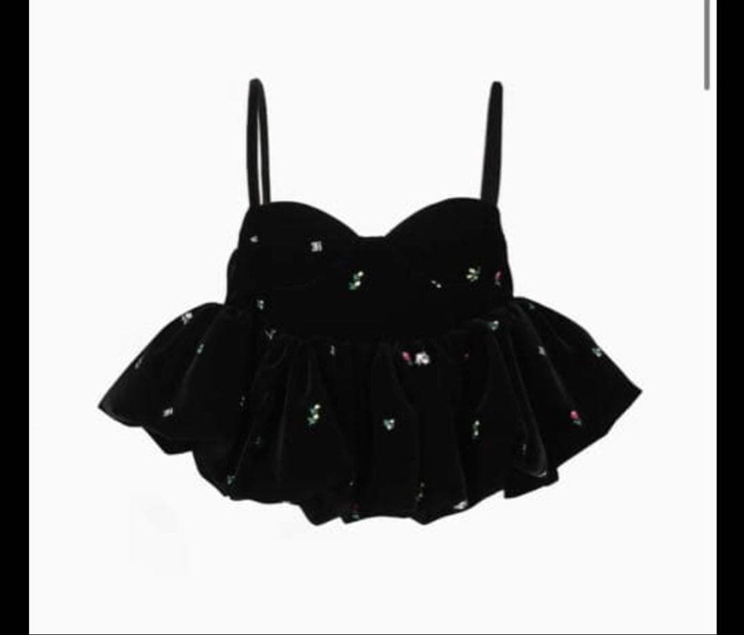 Bibiy. B. STARRY BUSTIERフリル付き黒ビスチェ