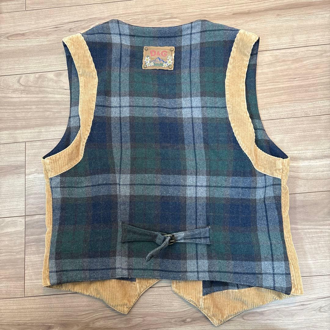 D&G チェック柄 ベスト