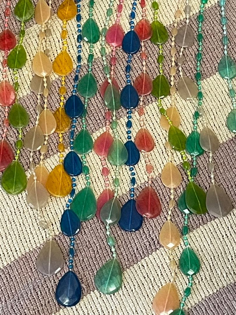 昭和レトロ　プラスチックのれん　簾　暖簾　レトロポップ　当時物　カラフル　ビーズ