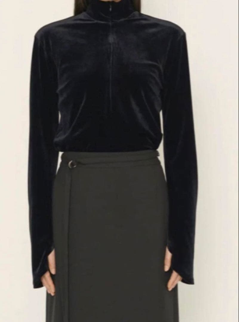 enof イナフ velour jersey zip tops ベロア