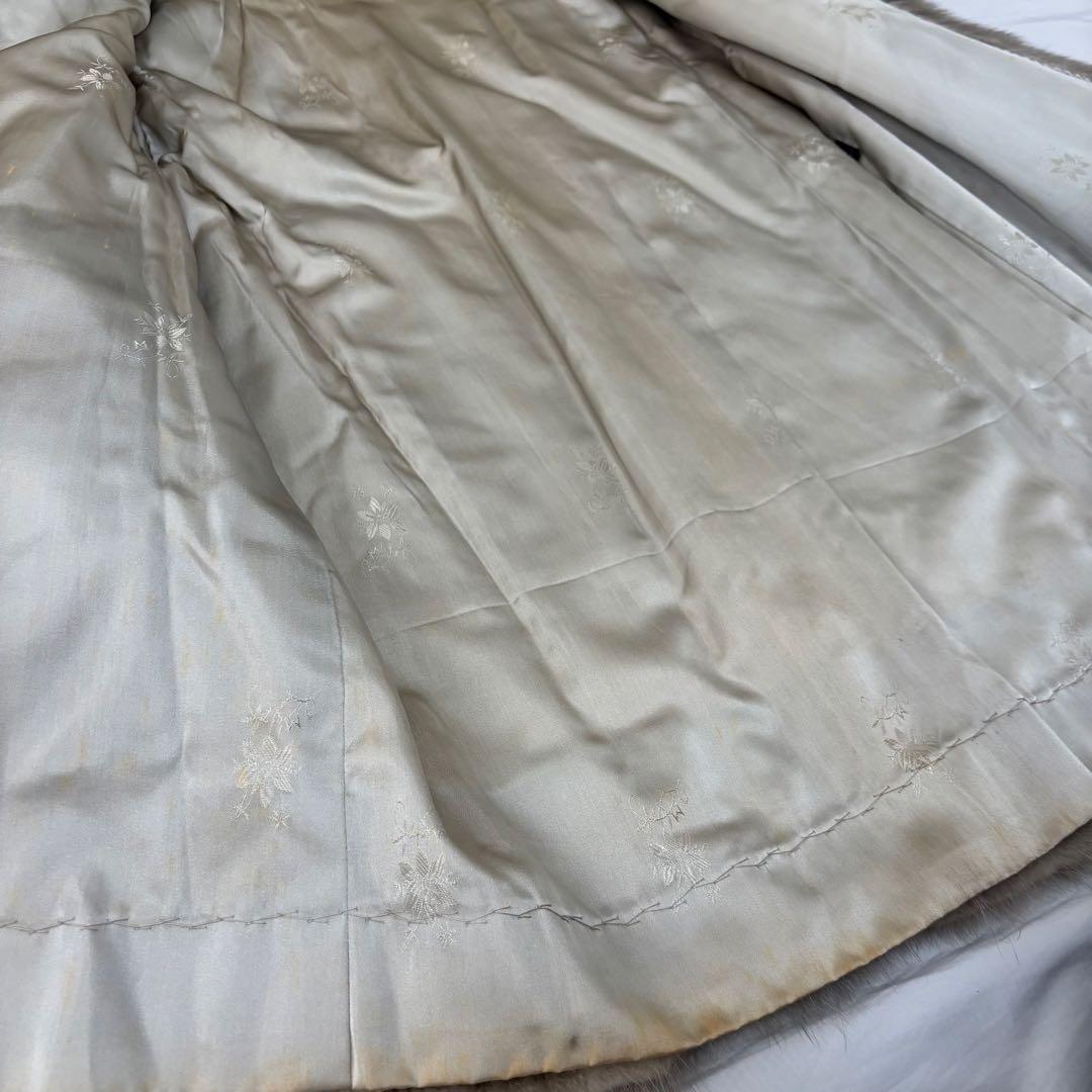 毛皮 ファーコート ミンク ブラウン ミドル丈 本革 大きいサイズ