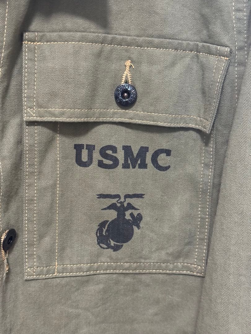 週末価格 バズリクソンズ USMC ヘリンボーン ユーティリティJKT 40